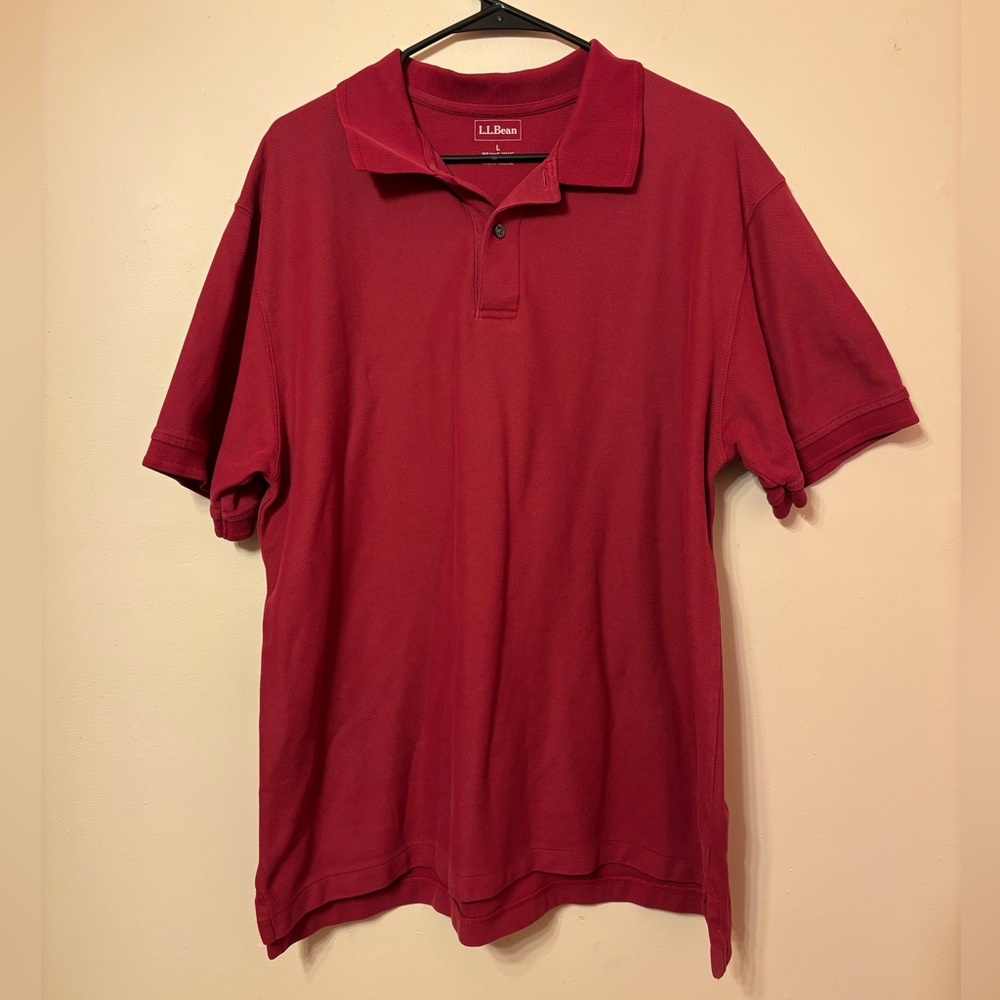 L.L. Bean Men's Deep Red Polo Shirt